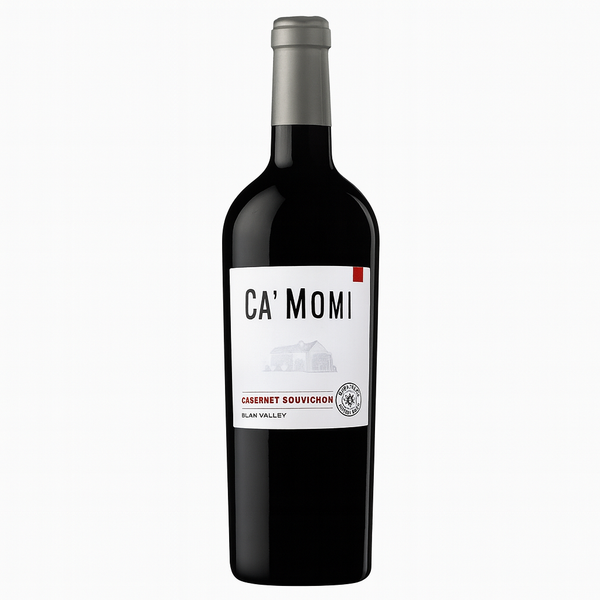 Bottle of Ca' Momi Napa Valley Cabernet Sauvignon on white background