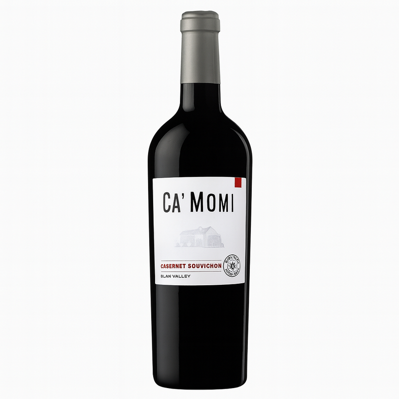 Bottle of Ca' Momi Napa Valley Cabernet Sauvignon on white background