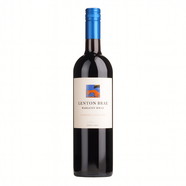 Bottle of Lenton Brae Cabernet Sauvignon wine on a white background